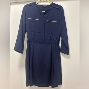 Theory Navy Blue Silk Dress